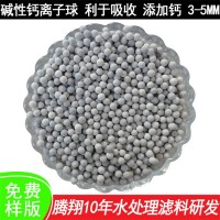 钙离子球净水陶粒 浅灰色贝壳钙球 钙离子球制造偏硅酸矿泉水