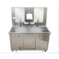 304不锈钢双层洗手池 感应式、膝碰式和脚踏式洗手池可供选择