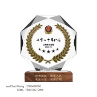 从警10/20/30周年纪念品，公安police退休礼品，水晶退休奖牌