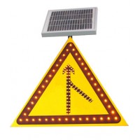 菱形交通标志牌 太阳能分流标志牌 led警告标志