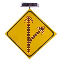 郴州市菱形警告标志牌 太阳能分流标志牌 led交通警示牌