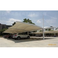 【小轿车棚】济宁市停车场拉杆式钢结构停车棚-高品质一体遮阳棚