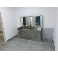 304不锈钢材质单人多人位医用供应室洗手池感应式自动出水