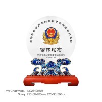 西藏从警周年纪念牌,警察退休感谢牌,高端玉石奖牌设计制作