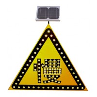 沧州市三角形警告标志牌 太阳能减速慢行警示牌 led发光标志牌厂家