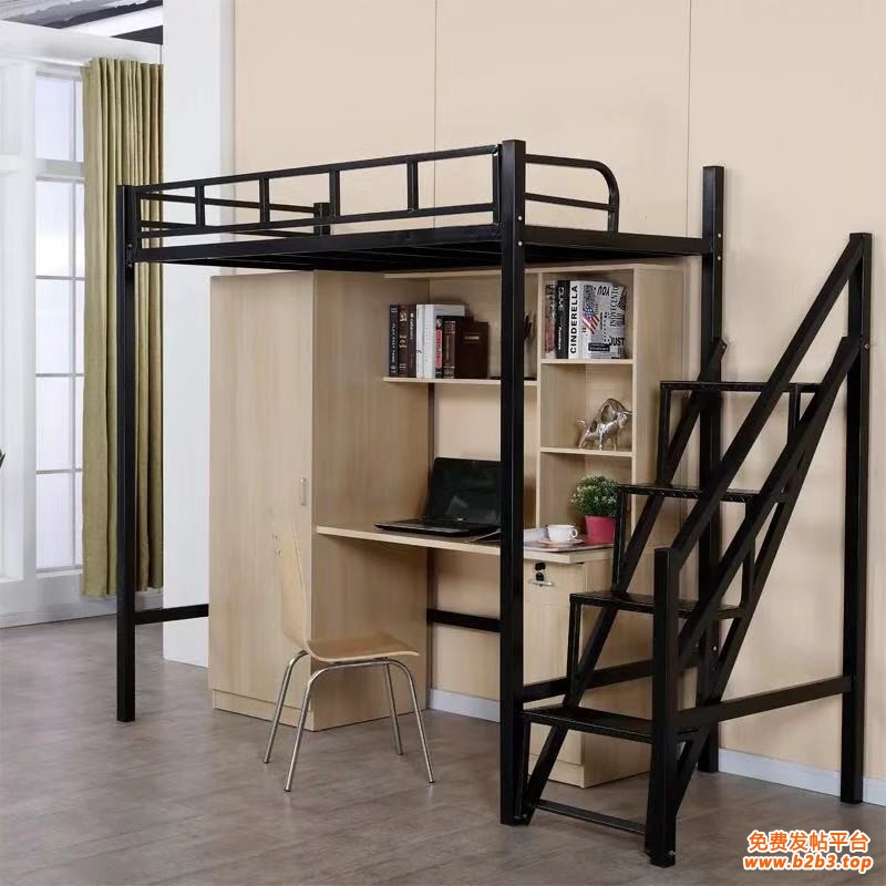 SH204单人公寓床带踏板楼梯